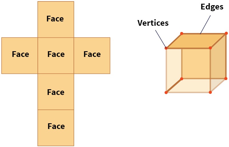 Cube - Vertices Faces Edges