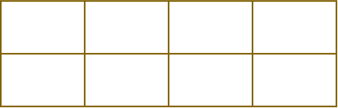 a rectangle divided into 8 equal parts