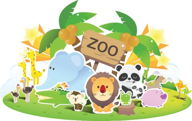 Animals at the zoo.