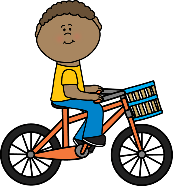Boy riding his bike
