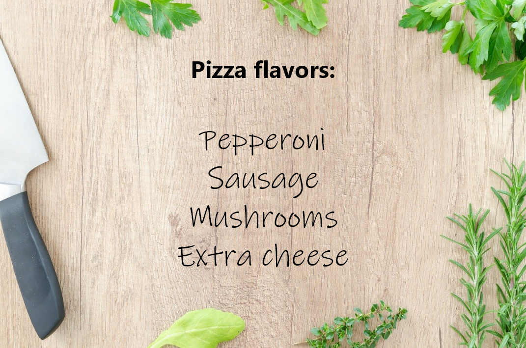 pizza flavors