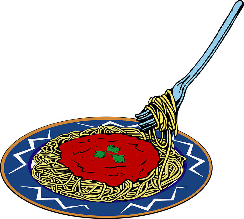 A plate of spaghetti.