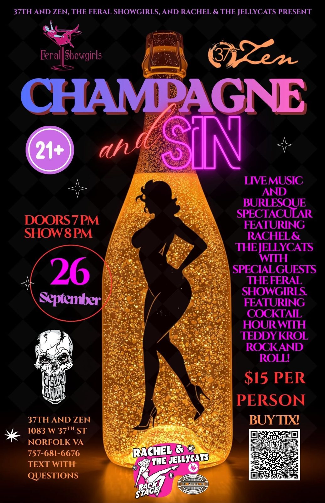 Champagne and Sin: Burlesque and Live music