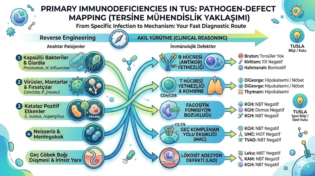 Primer İmmünyetmezlikler: Enfeksiyon Paternine Göre TUS'ta Multidisipliner Net Kazandıran Taktikler