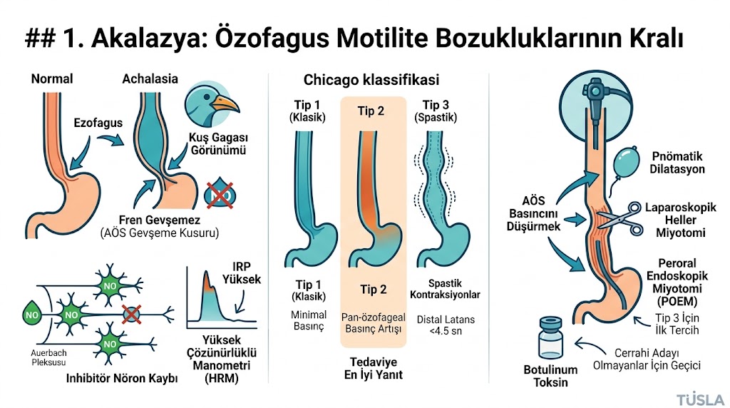 Akalazya ve Özofagus Motilite Bozuklukları: Chicago Sınıflandırması — TUS Vaka Şifreleri