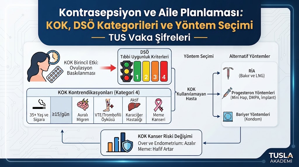 Kontrasepsiyon ve Aile Planlaması: KOK, DSÖ Kategorileri ve Yöntem Seçimi — TUS