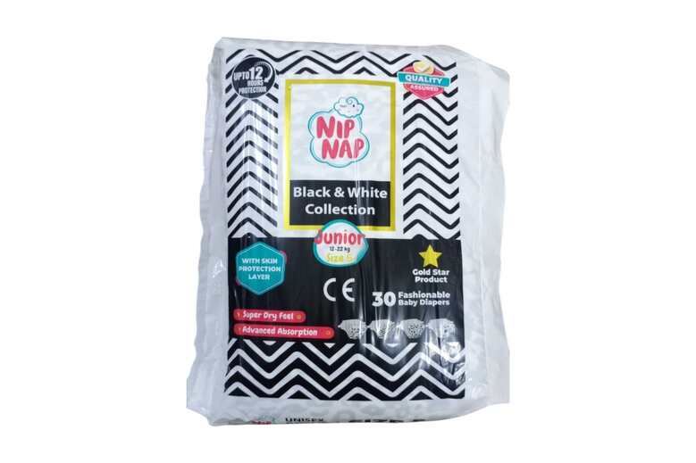 NIP NAP Size 4 Maxi - Black & White Baby Diapers