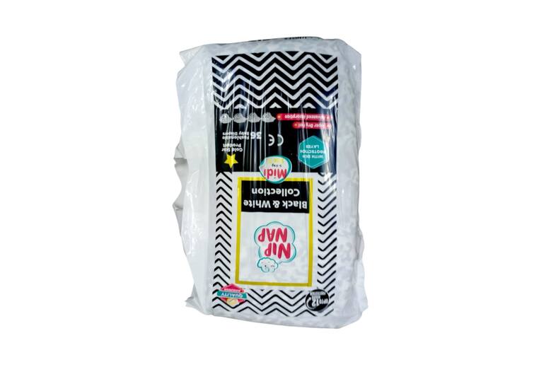 NIP NAP Size 3 Midi - Black & White Baby Diapers