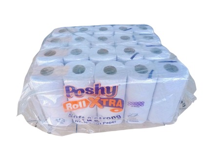 Poshy Unwrapped Toilet Tissue RollXtra - 40 Pack