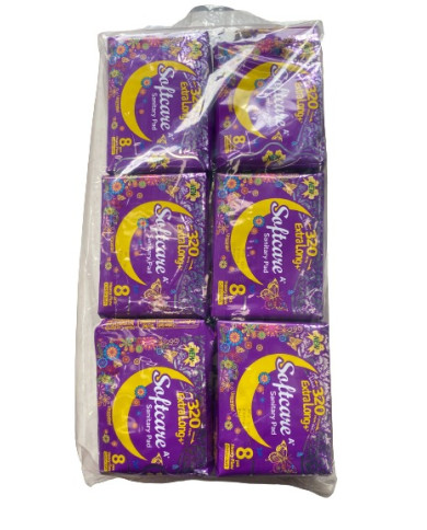 Extra Long Softcare Sanitary Pads 8count x 6pack (320mm)