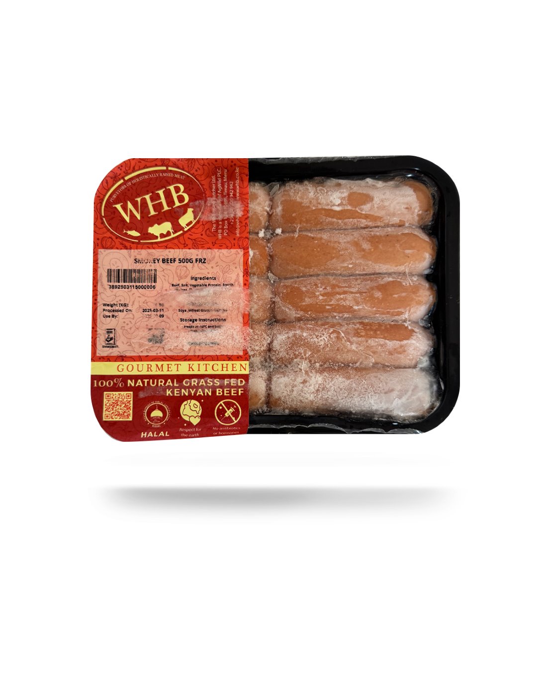 The Well Hung Butcher Frozen  Smokey Beef Sausage + Cheese