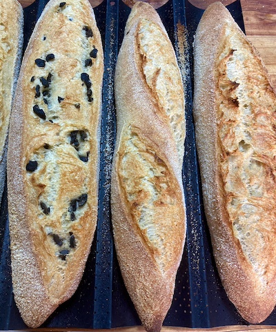 Crusty Baguette with Olives