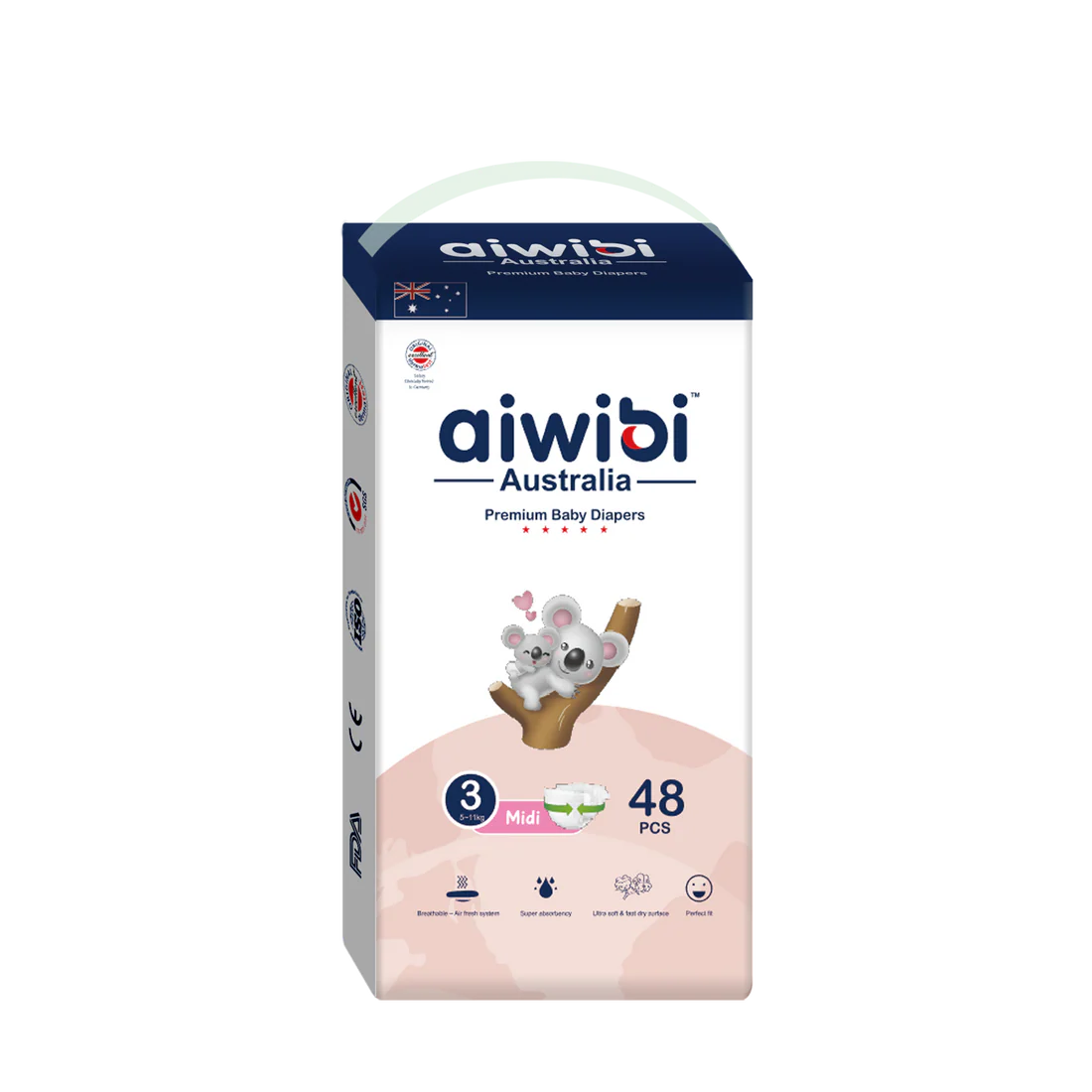 aiwibi Medium 5-11kgs Premium Baby Diapers