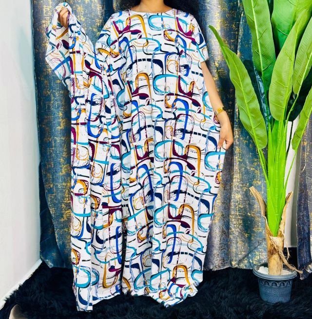 Shalistique  Curved Harmony Print (Cream White with shades of Teal Green, Gold, Plum, Indigo)  Cotton Metallic Dera