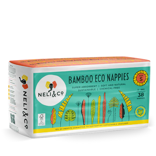 Neli & Co. Small size (3 - 6Kg) Bamboo Eco Nappies (Diapers)