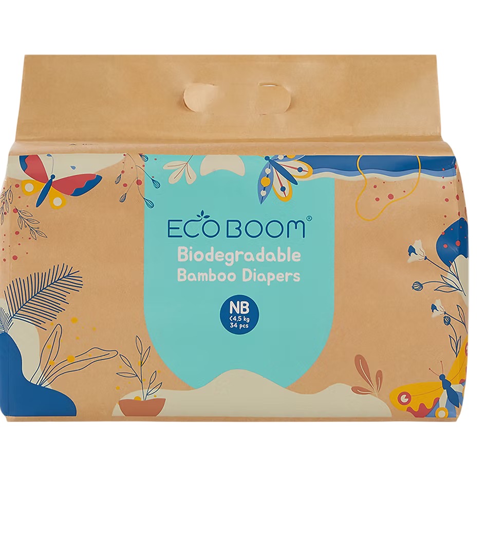 ECO BOOM <4.5 kgs (XS/1) Biodegradable Bamboo Diapers