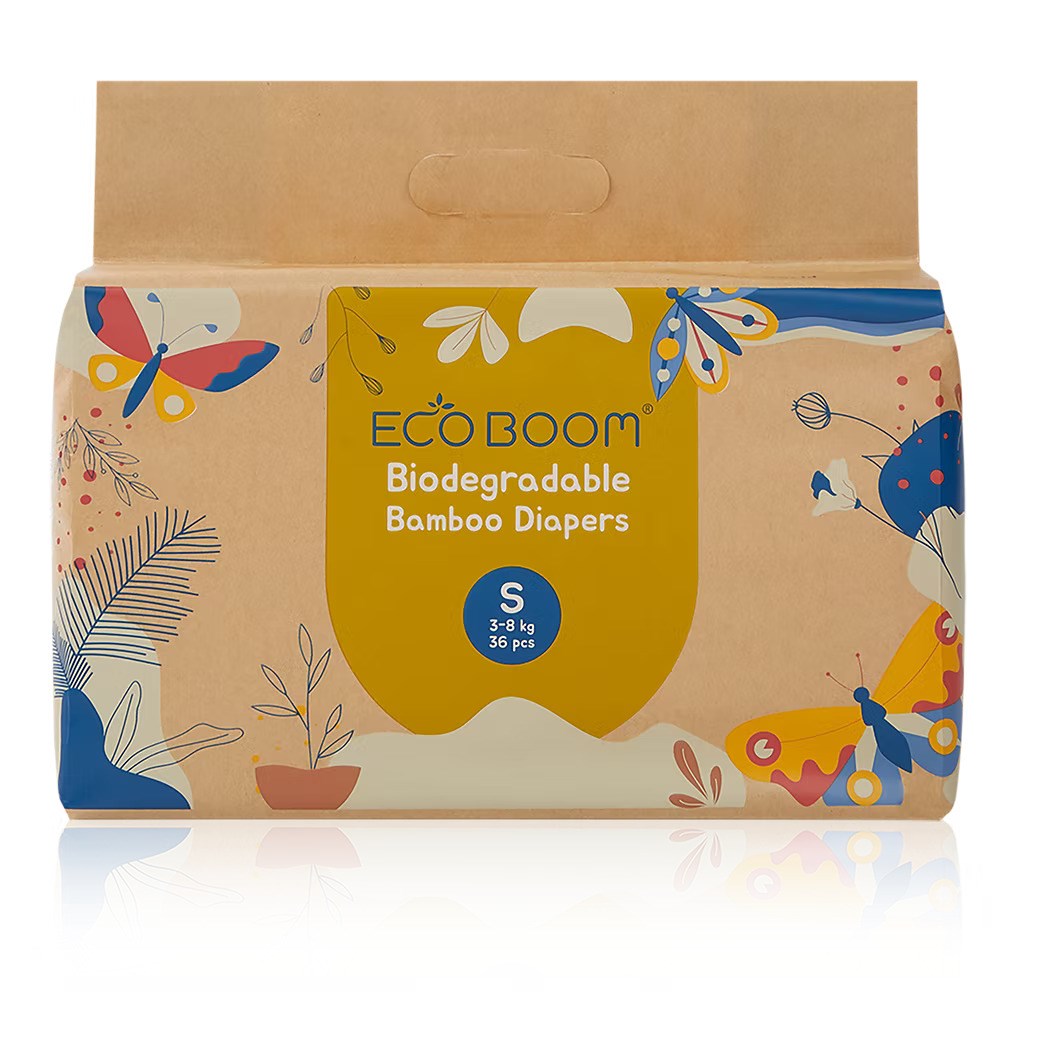 ECO BOOM 3 - 8 kgs (S/2) Biodegradable Bamboo Diapers