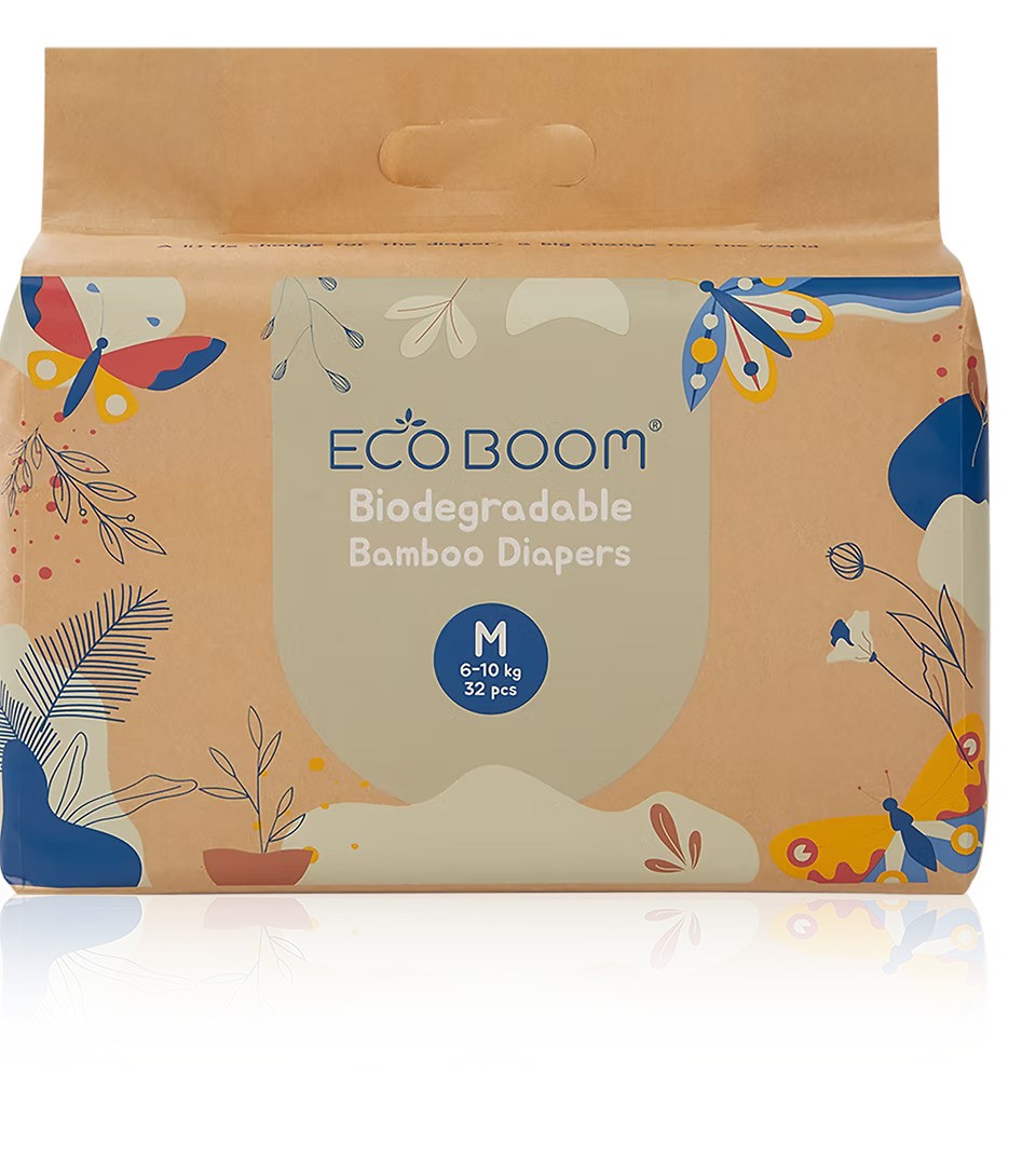 ECO BOOM 6 - 10 kgs (M/3) Biodegradable Bamboo Diapers