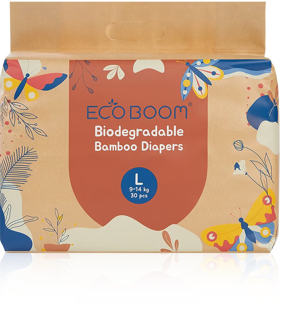 ECO BOOM 9 - 14 kgs (L/4) Biodegradable Bamboo Diapers