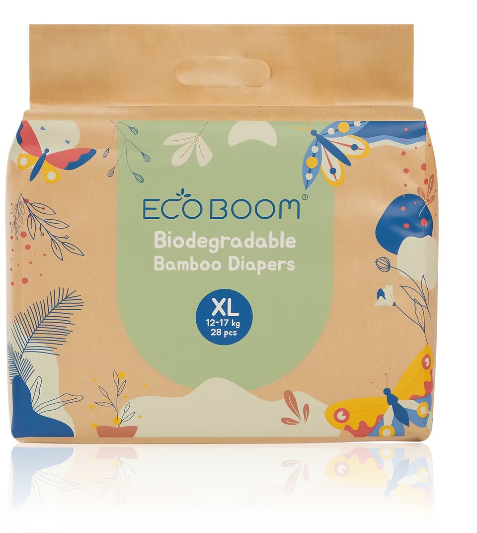 ECO BOOM 12 - 17 kgs (XL/5) Biodegradable  Bamboo Diapers