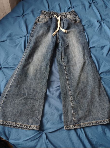 Preloved Flare Drawstring Denim Pants | Age 10-12