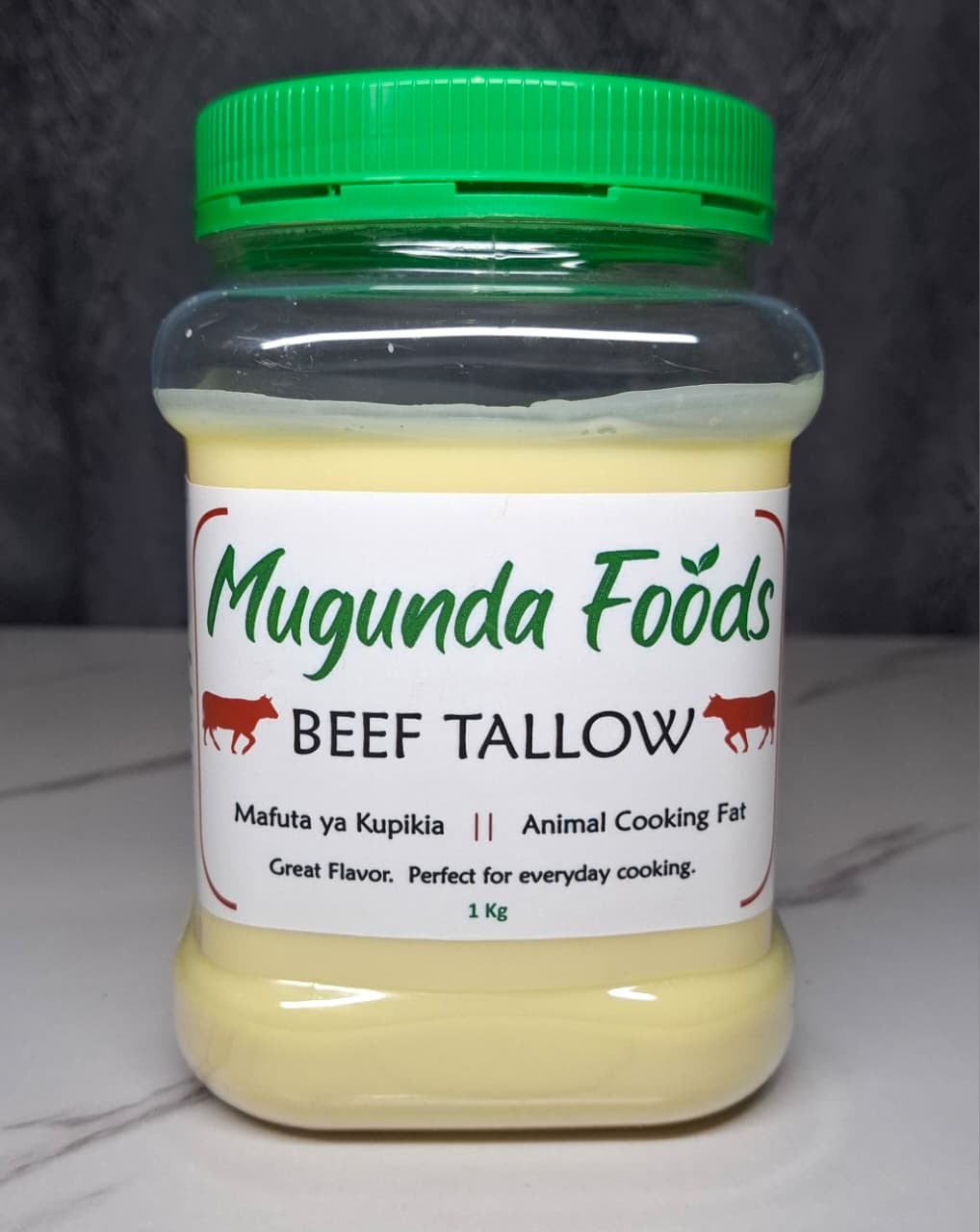 Mugunda Foods Beef Tallow (Plastic - Large Jar) Natural Animal Cooking Fat