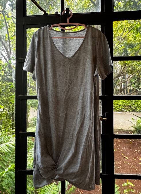 Preloved Ruched t-shirt dress - XL