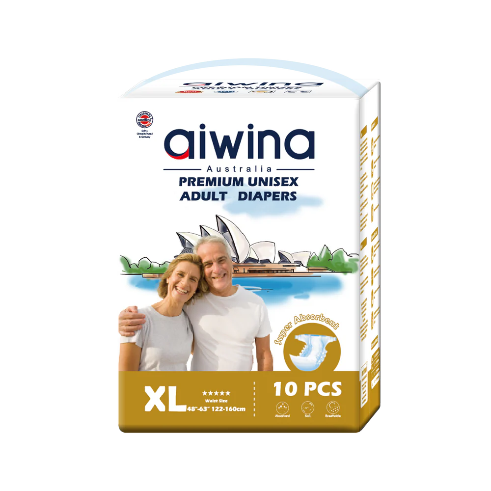 aiwina XL (Waist Size 48" - 63") Premium Unisex Adult Diapers