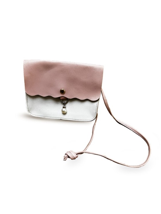 Adero Vintage Pink & White Strap Bag