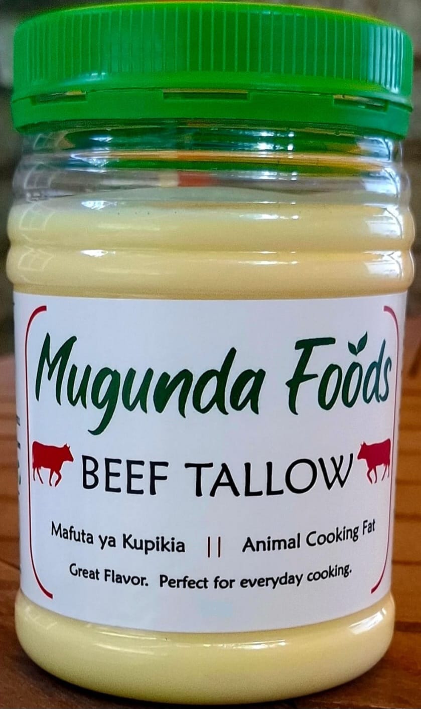 Mugunda Foods Beef Tallow (Plastic - Medium Jar) Natural Animal Cooking Fat