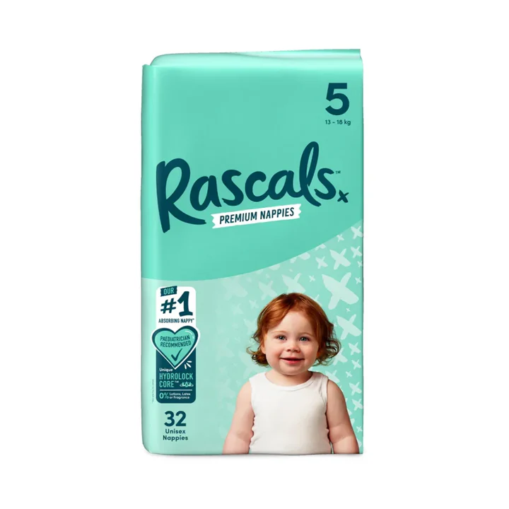 Rascals Premium Adhesive Walker Kids Nappy Diapers {Size 5 (13-18 Kgs)}