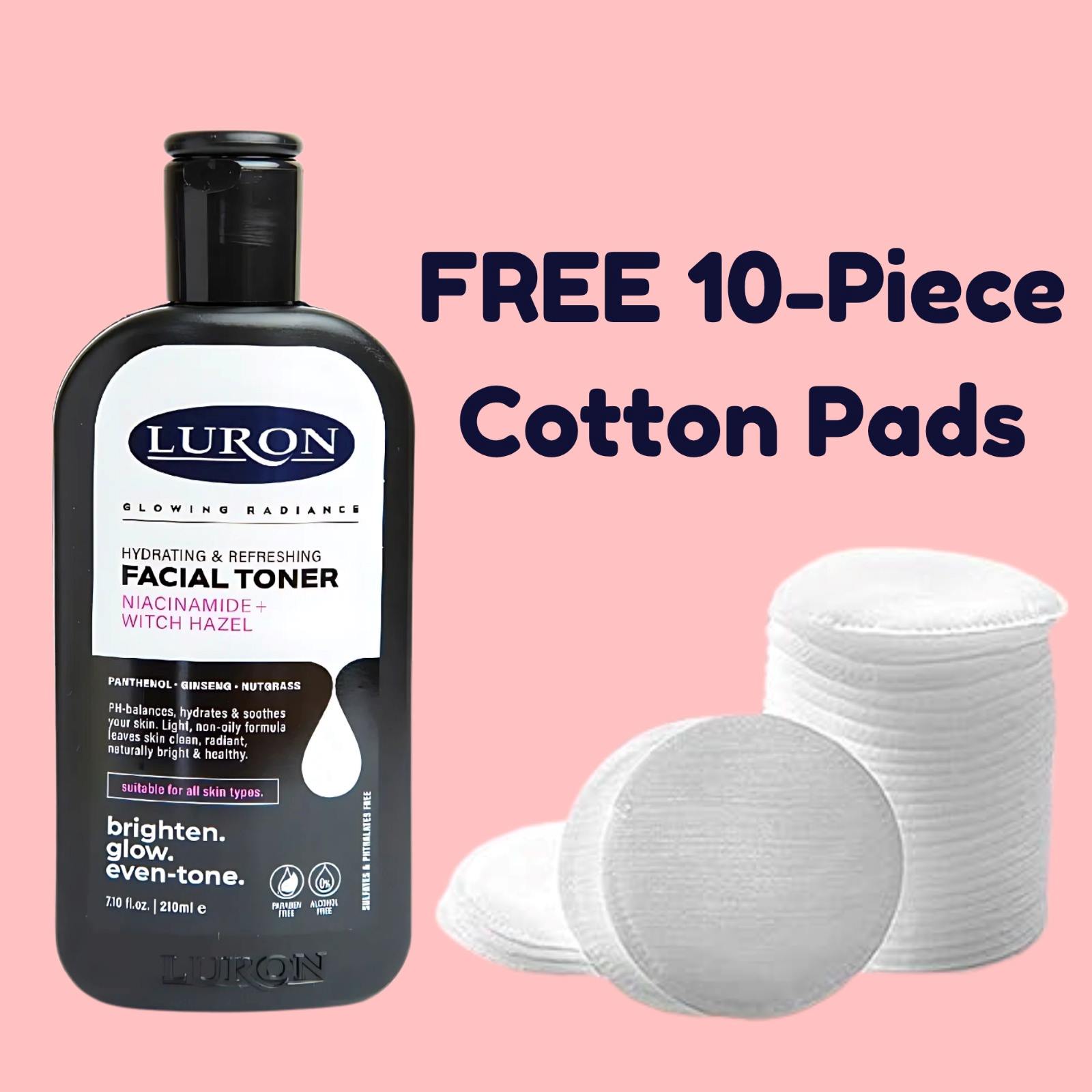 Refreshing & Hydrating Facial Toner + FREE 10-Piece Cotton Pads