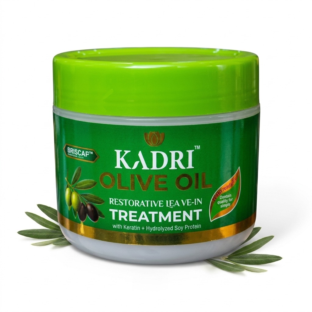 Kadri Olive Oil Restorative Leave-In Treatment- Enhanced with Keratin, Hydrolyzed Rice Protein, and Kerascalp technology