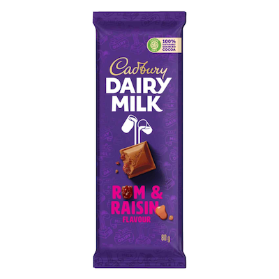 Cadbury Rum & Raisin Chocolate Bar