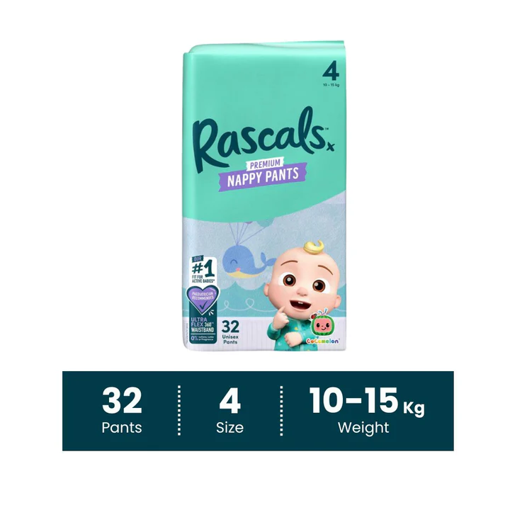Rascals 10-15kgs Premium CoComelon Training Diaper Pants- Size 4 