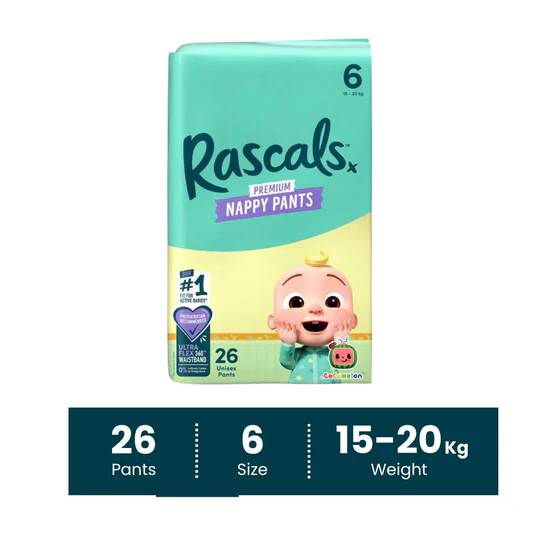 Rascals 15-20kgs Premium CoComelon Training Diaper Pants- Size 6