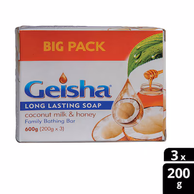 Geisha Coconut Milk & Honey Bathing Bar Soap-Value Pack 2+1