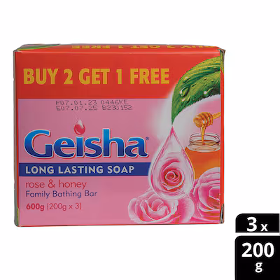 Geisha Rose & Honey Bathing Bar Soap-Value Pack 2+1