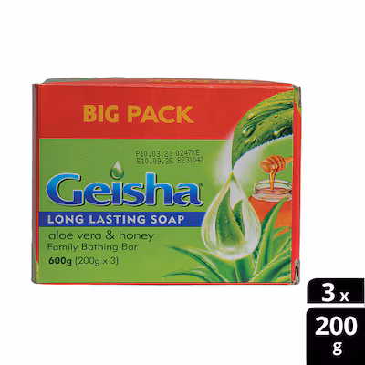 Geisha Aloevera & Honey Bathing Bar Soap-Value Pack 2+1