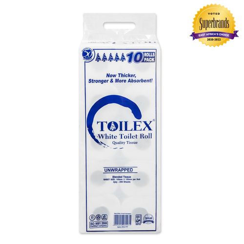 Toilex White Unwrapped Toilet Tissue Roll