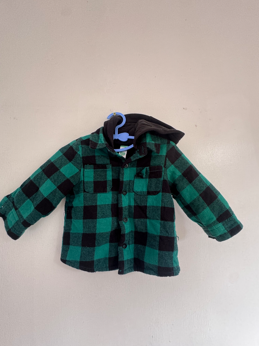 Ackermans Baby Check Hooded Jacket | Green & Black | 12–18 Months 1