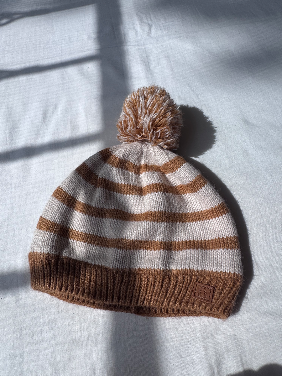 Striped Pom Pom Beanie 1