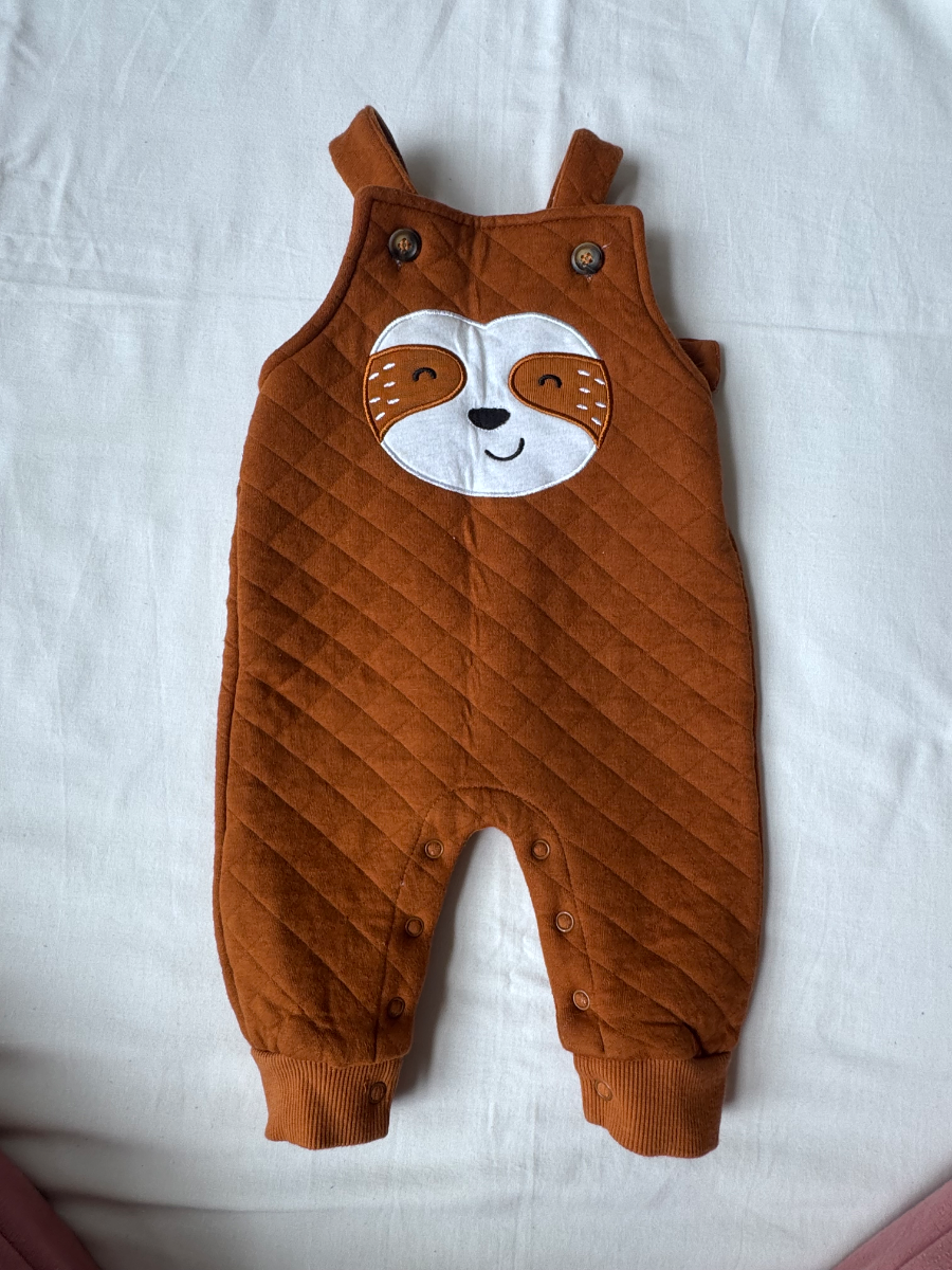 🦥 Cute Brown Sloth Baby Dungaree 1