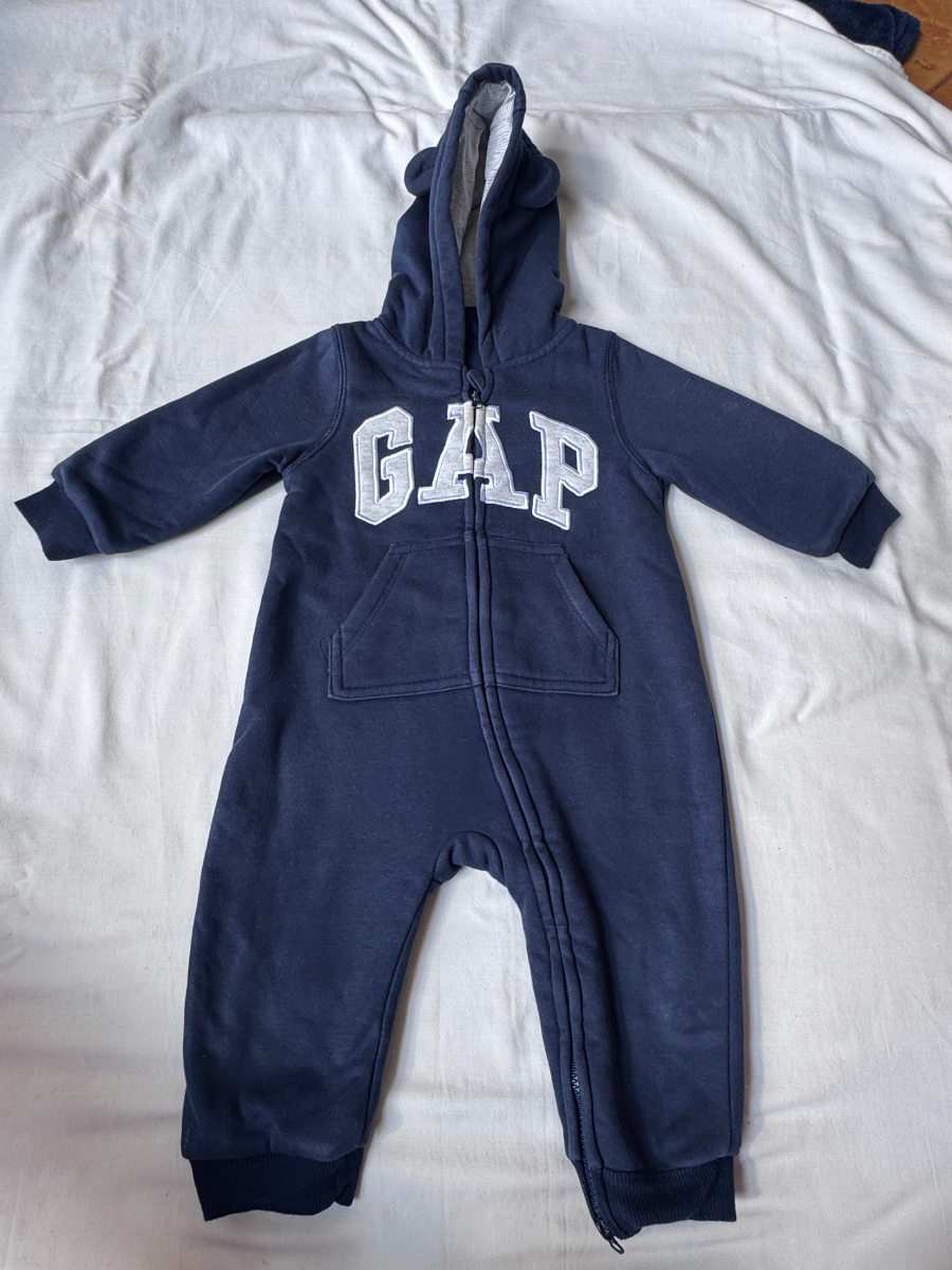 💙 GAP Baby Hooded Romper – 6–12 Months 1