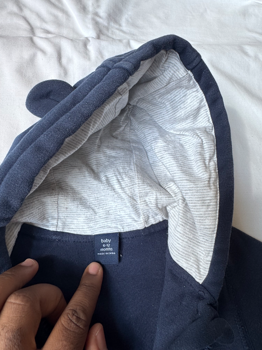 💙 GAP Baby Hooded Romper – 6–12 Months 2