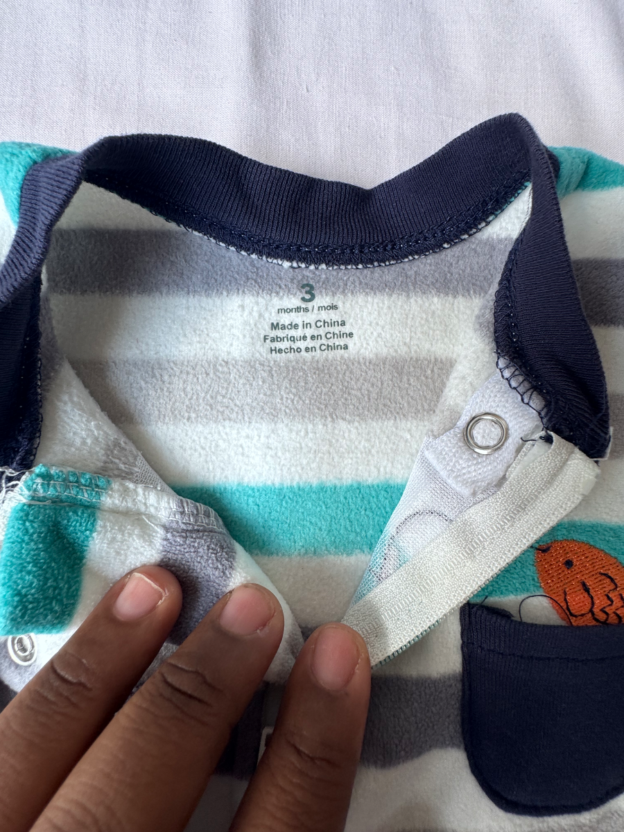 🐳 Baby Fleece Footed Romper – 3 Months 2