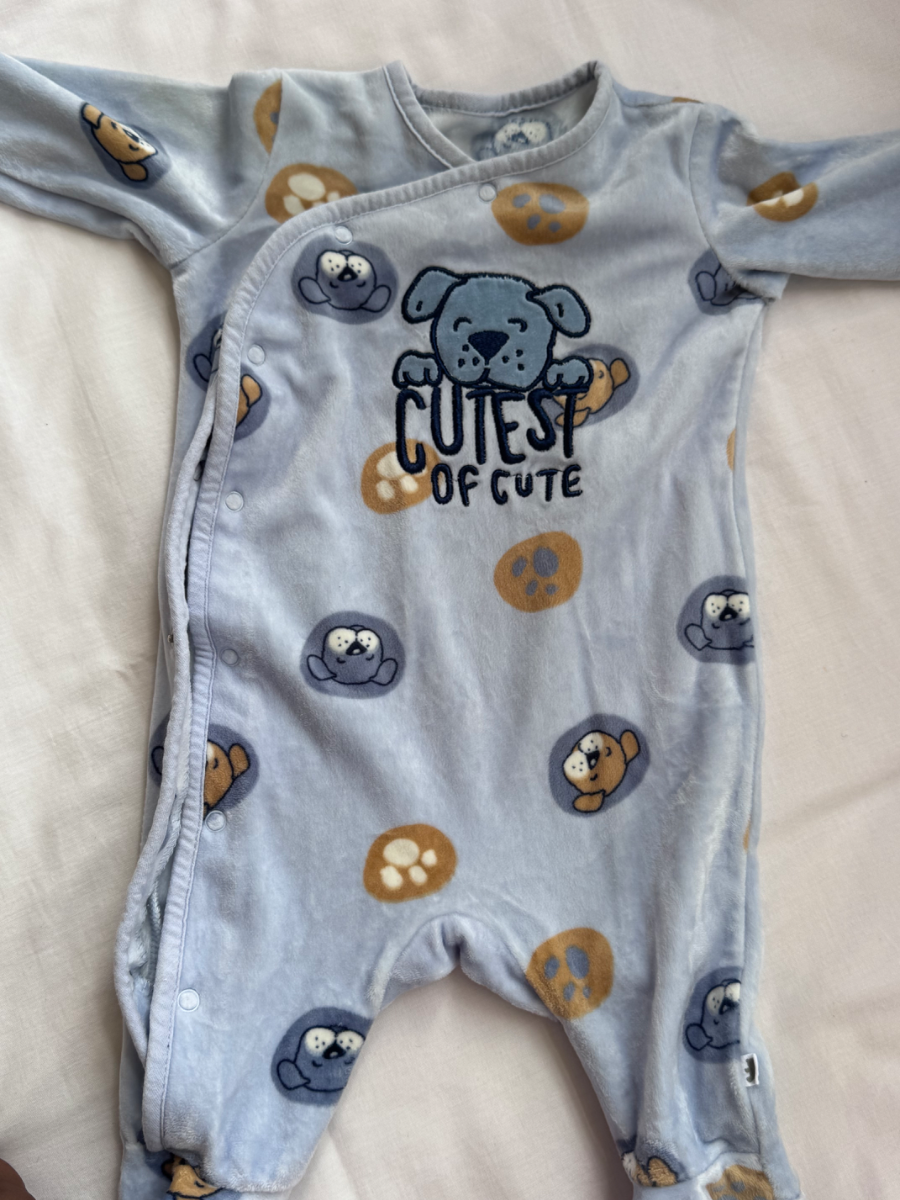 Woolies Light Blue “Cutest of Cute” Baby Romper + Hat – 1–3 Months 2