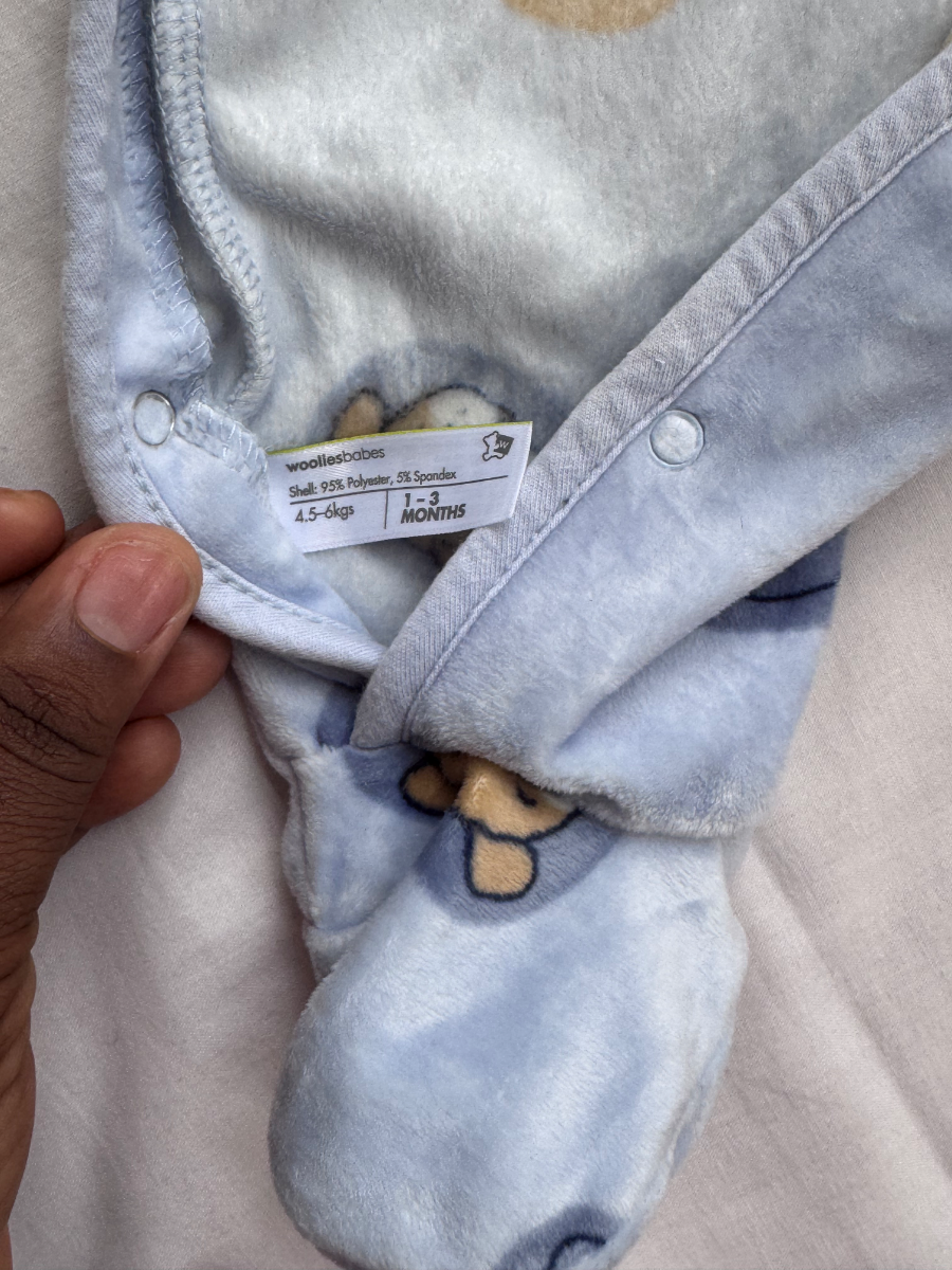 Woolies Light Blue “Cutest of Cute” Baby Romper + Hat – 1–3 Months 3