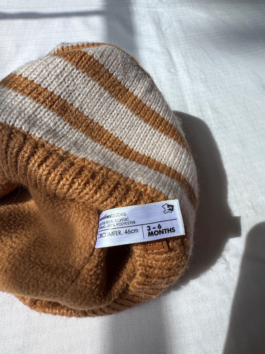 Striped Pom Pom Beanie 2
