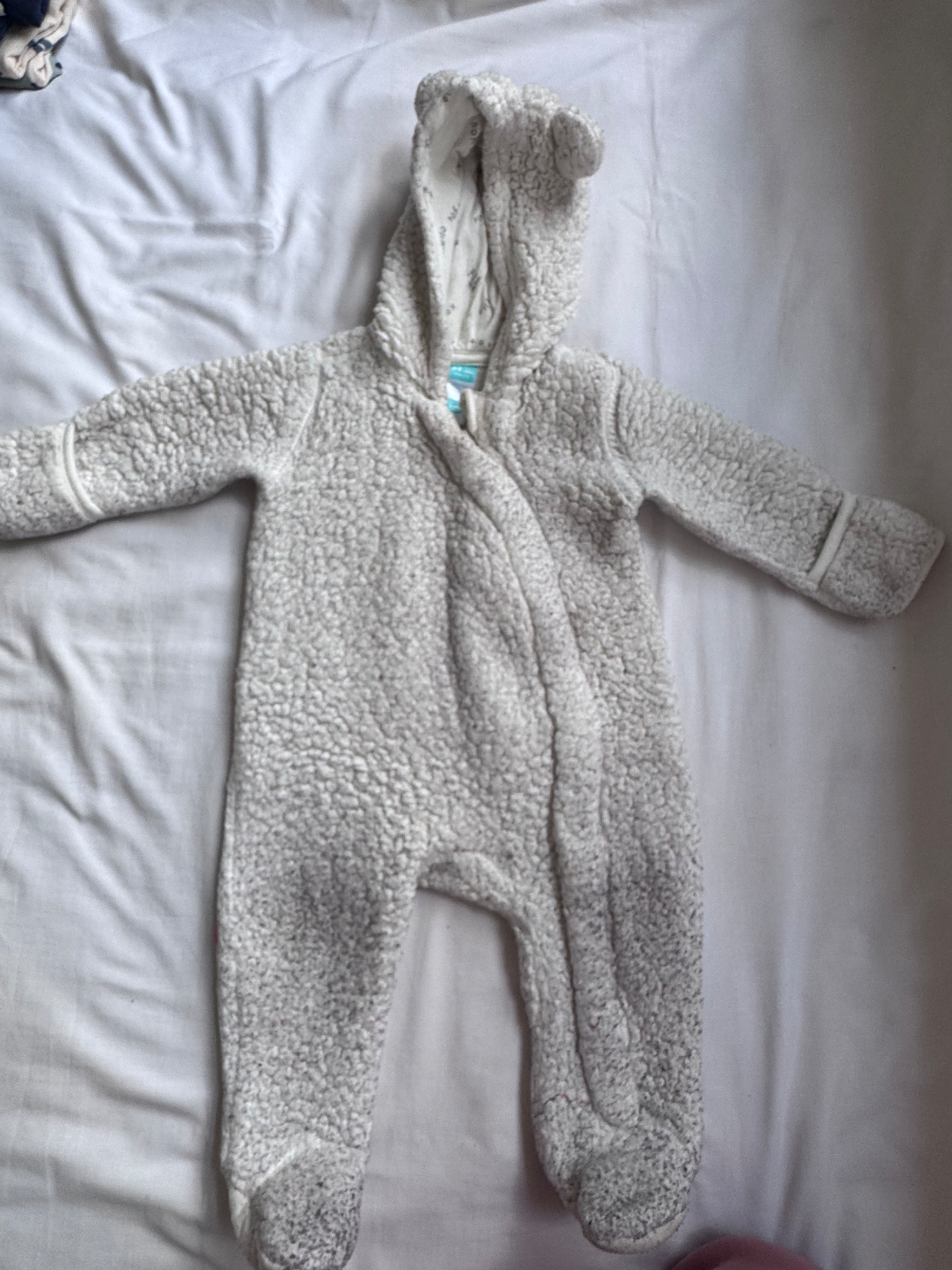 🐻 Ackermans Cosy Teddy Bear Hooded Fleece Sleepsuit – 3–6 Months 1